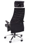 Udobni pisarniški stol dynamic evolution v črni barvi z naslonom v črni mreži s poudarjeno ledveno podporo