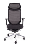 Najboljši pisarniški stol okamura CP v mreži črne barve z ergonomsko oblikovanim sedežem