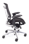 Kakovosten delovni stol contessa brez vzglavnika v mreži črne barve z 3D ročnimi opirali in ergonomsko blazinico