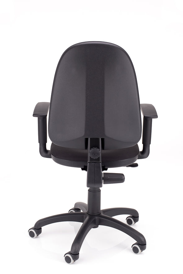 Eleganten pisarniški stol beta v blagu črne barve z ergonomsko oblikovanim naslonom za maksimalno udobje