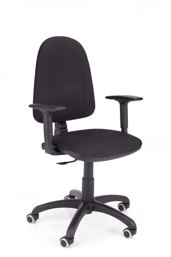 Otroški udobni pisarniški stol beta v kvalitetnem blagu črne barve z mnogimi nastavitvami