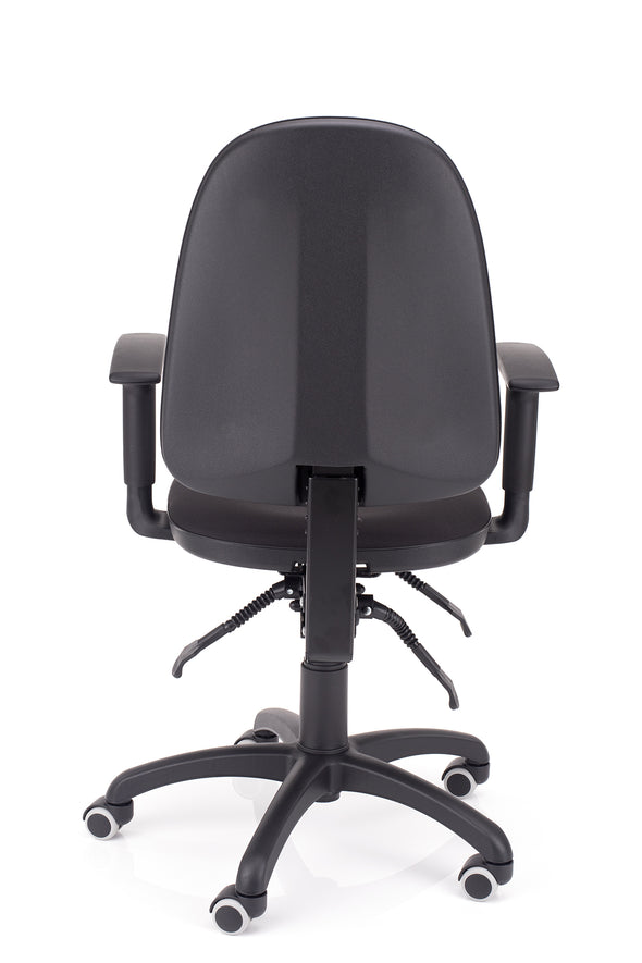 Eleganten računalniški stol beta multi v blagu črne barve z ergonomsko oblikovanim naslonom za maksimalno udobje