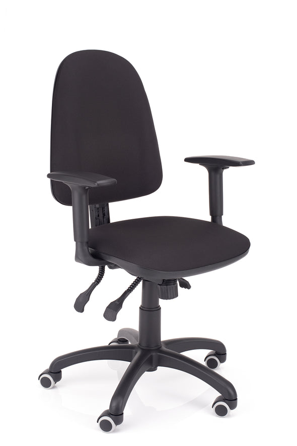 Otroški udobni pisarniški stol beta multi v kvalitetnem blagu črne barve z mnogimi nastavitvami