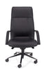 Velik pisarniški stol comfort sinhron v usnju črne barve
